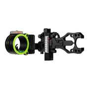 Black Gold Mountain Lite Dual Trac bowsight with green ring and adjustable slider mount.
