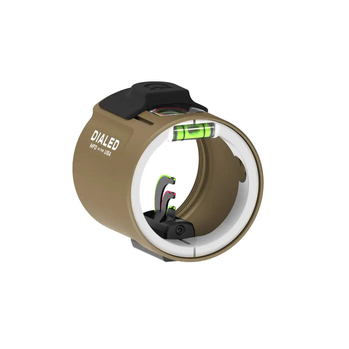 Compact brown Dialed MAG-3VA scope with illuminated reticle and matte finish.