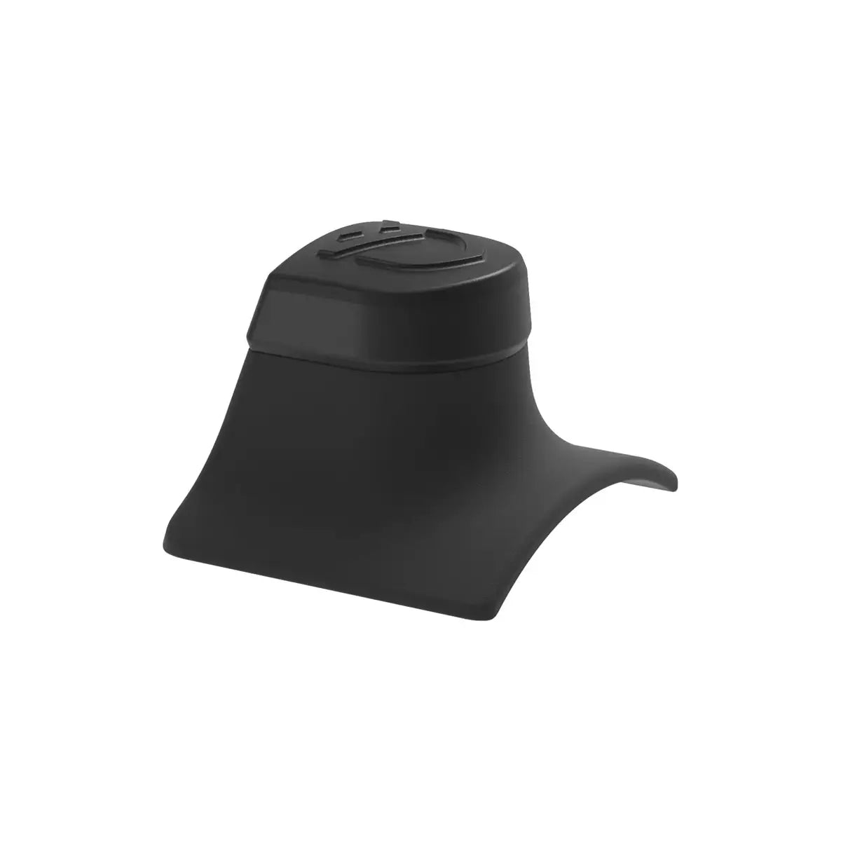 Compact black sight light with a curved base and rounded top button.