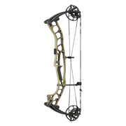 Right-handed Hoyt Enduro compound hunting bow in sandstorm camo with black cams and grip.