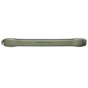 Tan Mathews Arrow Vault arrow quiver with black zipper and logo on front.