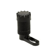 Black cylindrical sight light with grooved grip and flat mounting bracket in matte black finish.