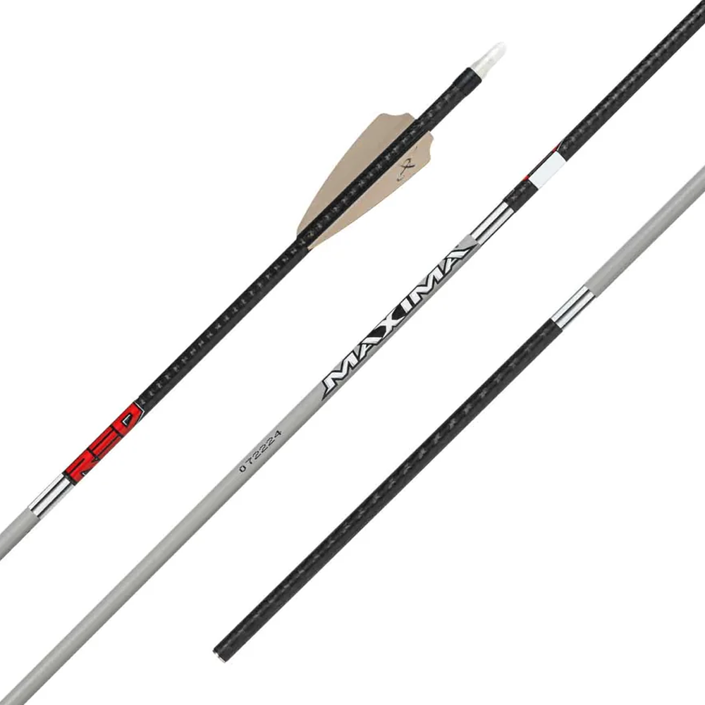 Carbon Express Maxima Red Fletched Arrows - 6 Pack
