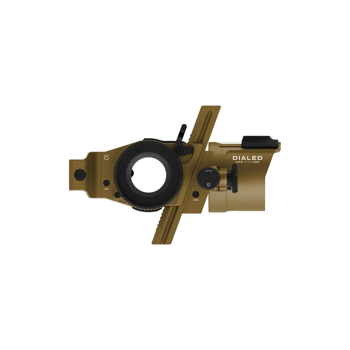 Brown Dialed Pruf Mover Sight with 3H Mag and adjustable slider mount.