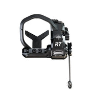 Black Hamskea R7 Rest archery accessory with adjustable mount and limb-driven wire arm.