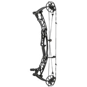 Black Hoyt AX-90 compound hunting bow with aluminum riser and dual cam system.