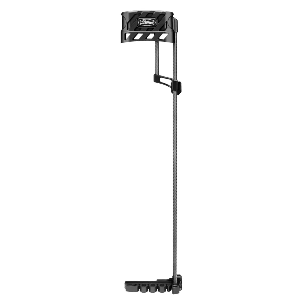 Black Mathews Lowpro detachable bow quiver with arrow holders and mounting bracket.