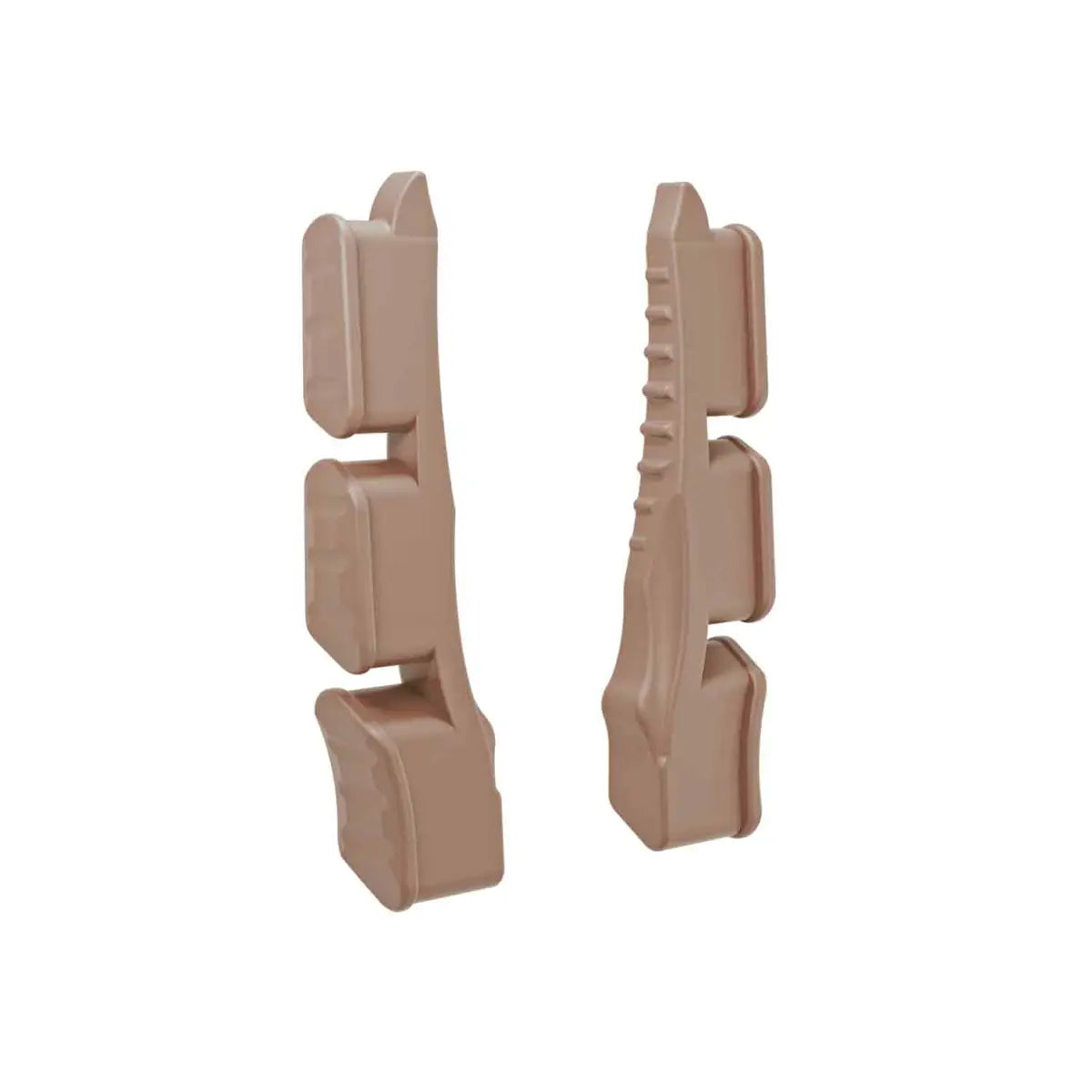 Tan QAD MX2 Launcher Damper Kit side pieces with textured and smooth grip surfaces.