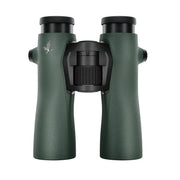 Swarovski NL Pure 12x42 binoculars in dark green with textured grip and central focus wheel.
