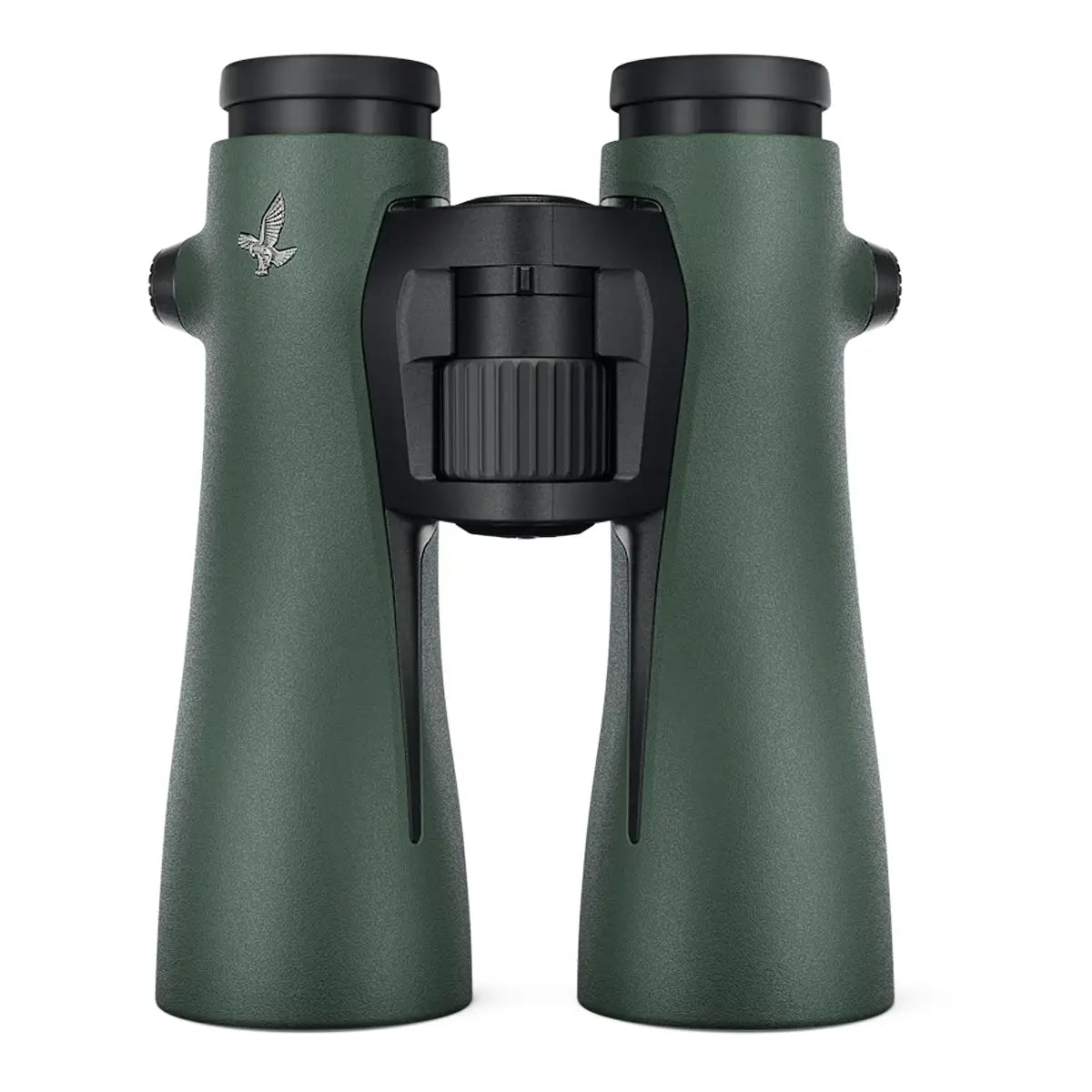 Swarovski NL Pure 14x52 binoculars in matte green with black eyepieces and central focusing wheel.