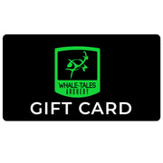 Black gift card with green whale-tales archer logo and white "Gift Card" text.
